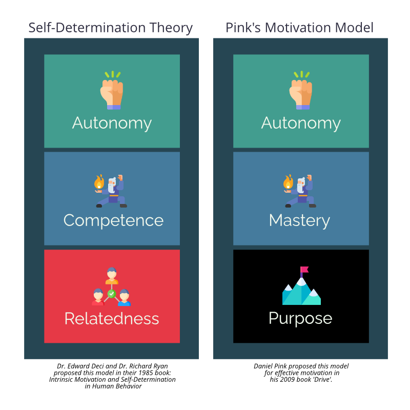 Main components of Self-Determination Theory and Pink's Motivation Model